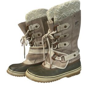 Sorel Joan Of Arctic Boots Women’s Size 8.5 Oxford beige brown Waterproof Snow
